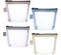 BEIQIYA Petite trousse de maquillage, mini trousse de maquillage en maille à fermeture éclair, pochette cosmétique portable pour femme, sac à main, rouge à lèvres, clés, articles essentiels, écouteurs