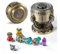Beisaisi Alchemist's Metallic Elixir DND Lot de 7 dés de collection de RPG dans un étui en calice vintage pour jeux de table D&D, science-fiction, guerre ou crime (bronze)