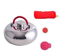 BEISCO Bouillotte d'eau Chaude avec Housse 2.0L/1.5L/1.0L Bouillotte en Métal Épaissi Anti-Fuite, Fournir Chaleur Et De Confort, Idéal pour Hivers (Size : XL-20CM)