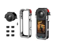 BeisDirect Cage de lapin en métal pour Insta360 X5, boîtier d'extension de protection avec lentille et micro coupe-vent