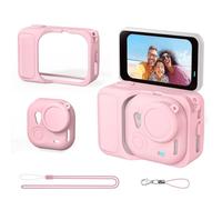 BeisDirect Coque de protection en silicone pour Insta360 GO Ultra, étui de protection avec capuchon d'objectif avec lanière et sangle anti-perte pour Insta360 GO Ultra Sports Accessoires (rose)