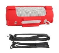 BeisDirect Coque en silicone pour haut-parleur Bluetooth portable JBL Grip, housse de protection souple pour le transport avec bandoulière et sangle fixe de vélo (rouge)
