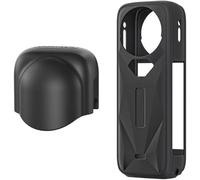 BeisDirect Étui de protection en silicone pour appareil photo Insta360 X5 avec cache d'objectif résistant aux rayures et capuchon d'objectif souple, Noir , pour dji osmo pocket 3 accessoires