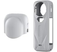 BeisDirect Étui de protection en silicone pour appareil photo Insta360 X5 avec cache d'objectif résistant aux rayures et capuchon d'objectif souple, gris, pour dji osmo pocket 3 accessoires