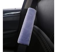 BeisDirect Lot de 2 housses de coussin de ceinture de sécurité en simili cuir doux, épaulière de voiture en velours, sangle de ceinture de sécurité pour adultes et jeunes enfants (gris bleu)