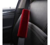BeisDirect Lot de 2 housses de coussin de ceinture de sécurité en simili cuir doux, épaulière de voiture en velours, sangle de ceinture de sécurité pour adultes et jeunes enfants (vin rouge)