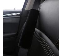 BeisDirect Lot de 2 housses de coussin de ceinture de sécurité en simili cuir doux, épaulière de voiture en velours, sangle de ceinture de sécurité pour adultes et jeunes enfants (noir)