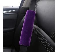 BeisDirect Lot de 2 housses de coussin de ceinture de sécurité en simili cuir doux, épaulière de voiture en velours, sangle de ceinture de sécurité pour adultes et jeunes enfants (violet)