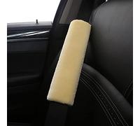 BeisDirect Lot de 2 housses de coussin de ceinture de sécurité en simili cuir doux, épaulière de voiture en velours, sangle de ceinture de sécurité pour adultes et jeunes enfants (beige)