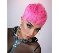 BeiSDWig Perruques courtes synthétiques roses pour femme noire/blanche, perruque courte rose avec frange, perruque courte Pixie pour femme, coupe de cheveux courte, coiffures colorées