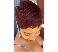 BeiSDWig Perruques synthétiques courtes pour femmes noires - Perruque courte coupe pixie - Cheveux courts naturels (X9627-Rouge)