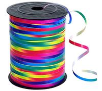 BEISHIDA Ruban à friser arc-en-ciel de 454 m de long pour loisirs créatifs, emballage cadeau, fête, festival, art, fleuriste, décoration florale