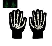 BEISIJIA Gants pour adultes et enfants en forme d'os de squelette phosphorescents pour Halloween, (Noir, S)