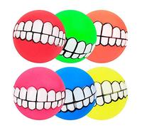 BEISIJIA Lot de 6 balles à mâcher en silicone pour chien - Cadeau parfait et mignon pour chien - Votre chien va adorer ce jouet (couleur aléatoire)
