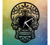 Beisite Calavera Vinyle Horloge Murale Record Souvenir Unique Cadeau Maison Chambre Décoration Vintage Design Bureau Bar Chambre Décor À La Maison