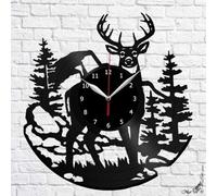 Beisite Cerf Disque Vinyle Horloge Murale Decor Home Art Vinyle Horloge Murale Vintage Wall Art Les Meilleures décorations de Noël