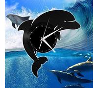 Beisite Dauphin Vinyle Horloge Murale Record décoratif Cadeau Unique Hommes Femmes Home Room Decor Vintage Wall Art