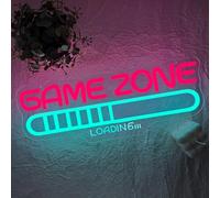 BEISKAFNVSZ GAME ZONE Enseigne Néon Panneau LED USB Personnalisé de Enseigne Murale Lampe Néon Intensité Variable Pour Salle de Jeux, Evénements E-sport, Décoration Pour Homme des Cavernes