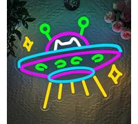 BEISKAFNVSZ UFO Chat Enseigne Néon LED Vaisseau Spatial Chat Panneau mural USB à intensité variable pour cuisine chambre chambre de fille maison et chambre d'enfant