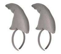 Beistle 2 Piece Plush Fabric Shark Fin Headbands Under The Sea Party Supplies, Gray, one size