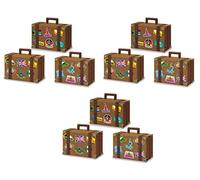 Beistle 54792 Lot de 9 valises décoratives pour bagages, 10 x 14 cm, marron