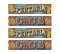 Beistle 54979 Bannières Vintage Circus 4 pièces, 38,1 x 1,5 m, Multicolore