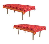 Beistle 59966 Lot de 2 Housses de Table rectangulaires en Plastique à thème Asiatique pour fête du Nouvel an Chinois Multicolore