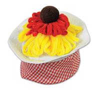 Beistle 60027 Bonnet à Spaghetti et boulette de Viande en Tissu Multicolore