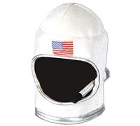 Beistle 60041 Casque Astronaute en Peluche Blanc/Rouge/Bleu