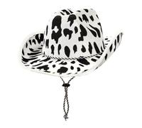 Beistle Chapeau de Cowboy imprimé Vache, Taille Unique, Sangle de Menton réglable, Accessoire de fête Western, Costume d'halloween, Chapeau de Cowgirl, fêtes à thème Sauvage, Chapeaux imprimés