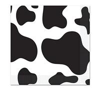 Beistle Fournitures de fête, Moderne, 58130, noir/blanc, Cow Print Luncheon Napkins