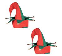 Beistle léopard 20736 Feutre Chapeau d'elfe avec clochettes, Taille Unique, (Rouge/Vert) 2 pièces Rouge/Vert