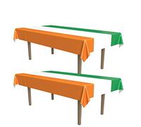 Beistle Lot de 2 nappes irlandaises à Rayures en Plastique pour la Saint-Patrick, 137,2 x 374,3 cm
