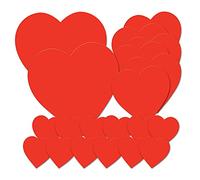 Beistle Lot de 20 décorations de Saint-Valentin en Papier cartonné imprimé en Forme de cœur Rouge 10,2 cm 21,6 cm 30,5 cm