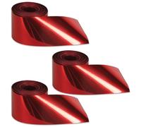 Beistle Lot de 3 rouleaux de serpentins en plastique métallique rouge vif (60 m chacun) - Décoration festive pour fêtes d'anniversaire, Noël, mariages et plus encore - Fabriqué aux États-Unis depuis