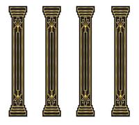 Beistle Lot de 4 décorations de fête de Nuit Motif colonnes des années 20 Noir/doré 1,8 m