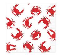 Beistle Red Crab Lot de 32 serviettes de table jetables à 4 panneaux, double épaisseur, motif crabe rouge