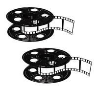 Beistle S50091AZ2 Lot de 2 pièces maîtresses de cinéma 3D en plastique fin avec bandes de film de 4,6 m, décorations de fête Hollywood personnalisables pour événements sur tapis rouge et thèmes de