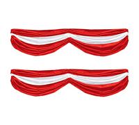 Beistle S50948-RWAZ2 Lot de 2 fanions en tissu polyester rouge et blanc avec cordons de serrage réglables pour décorations de fête sur le thème du cirque et du carnaval Rouge/blanc