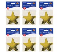 Beistle S57027-GDAZ6 Lot de 72 étoiles métalliques en Plastique Doré