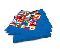 Beistle S58122AZ3 Lot de 48 serviettes en papier Motif drapeau international Multicolore