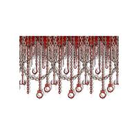 Beistle Toile de Fond avec chaînes sanglantes et Crochets Rouge/argenté 100 x 90 cm