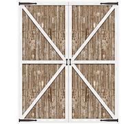Beistle Toile de Fond Rustique pour Photographie de Porte de Grange Occidentale de 1,8 x 1,5 m sur Le thème de la Ferme pour Anniversaire, fête prénatale, décoration de Mariage, Marron/Blanc/Noir