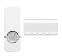 Beito 2Pcs / Set Porte-Brosse à Dents en Plastique Distributeur Automatique de Dentifrice Montage Mural Porte-Brosse à Dents Accessoires de Bain Set