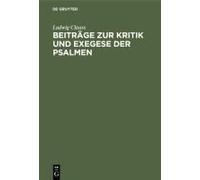 Beiträge Zur Kritik Und Exegese Der Psalmen