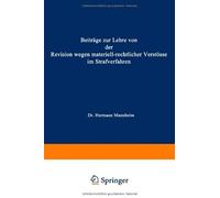 Beiträge Zur Lehre Von Der Revision Wegen Materiellrechtlicher Verstösse Im Strafverfahren