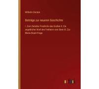 Beiträge Zur Neueren Geschichte