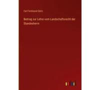 Beitrag Zur Lehre Vom Landschaftsrecht Der Standesherrn