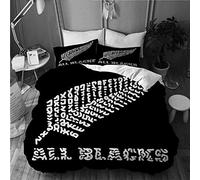 BEITUOLA Parure de lit Adulte,Housse de Couette,L'équipe de Rugby des Noirs de Nouvelle-Zélande,1 Housse de Couette 220 x 240cm + 2 Taies d'Oreillers 50 x 75cm