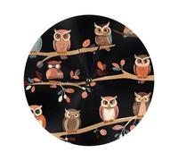 BEIVGOXL Horloge murale ronde en plastique avec imprimé chouettes mignonnes de dessin animé marron 25,4 cm, silencieuse et sans tic-tac, horloge murale moderne pour salon, hôtel, bureau, chambre à
